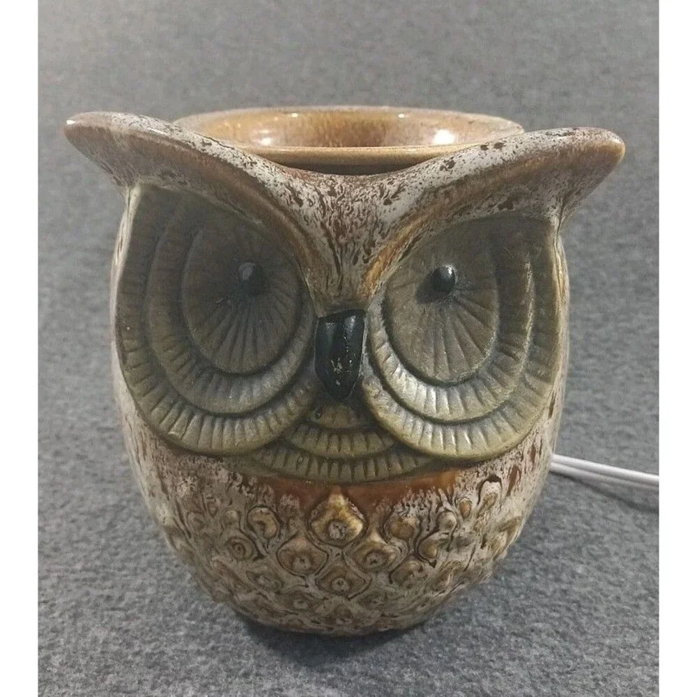 Owl Lamp Nightlight Intertek Ceramic Electric Wax Warmer Glazed Tested Works